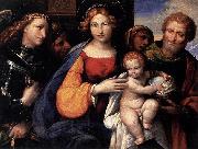 Benvenuto Tisi Virgin and Child with Saints Michael and Joseph painting